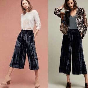 Anthropologie Hei Hei Velvet Wide Leg Crop Pants